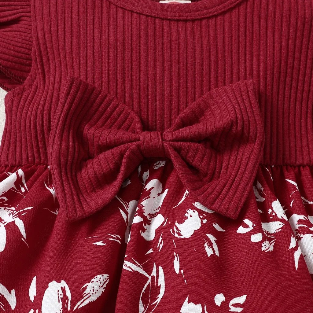 Estilinho Baby Loja de roupas infantis para Criança e Bebê - Vestido Infantil Flores do Jardim - Vermelho - 3 - 6 Meses - Vestido Infantil