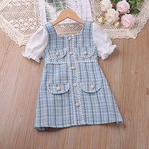 Estilinho Baby Loja de roupas infantis para Criança e Bebê - Vestido Infantil Jardim de Sonhos - Azul - 2 Anos - Vestido Infantil