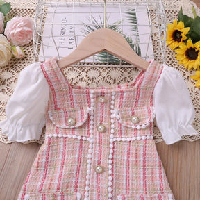 Estilinho Baby Loja de roupas infantis para Criança e Bebê - Vestido Infantil Jardim de Sonhos - Rosa - 2 Anos - Vestido Infantil