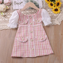 Estilinho Baby Loja de roupas infantis para Criança e Bebê - Vestido Infantil Jardim de Sonhos - Rosa - 2 Anos - Vestido Infantil