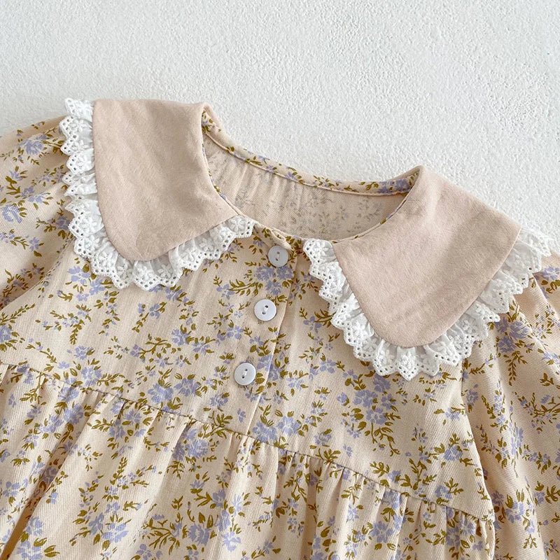 Estilinho Baby Loja de roupas infantis para Criança e Bebê - Vestido Infantil Jardim Encantado - Bege Claro - 24 Meses - Vestido Infantil