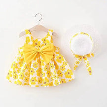 Estilinho Baby Loja de roupas infantis para Criança e Bebê - Vestido Infantil Mar de Sereias - Amarelo - 3 - 6 Meses - Vestido Infantil