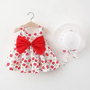 Estilinho Baby Loja de roupas infantis para Criança e Bebê - Vestido Infantil Mar de Sereias - Vermelho - 3 - 6 Meses - Vestido Infantil