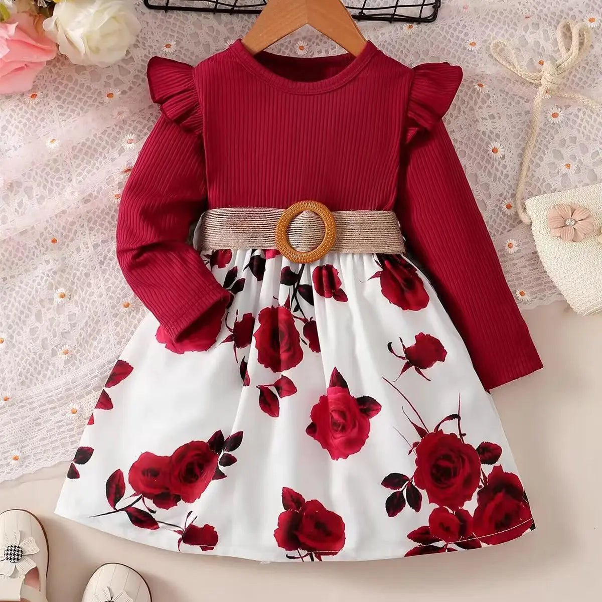 Estilinho Baby Loja de roupas infantis para Criança e Bebê - Vestido Infantil Melodia do Campo - Vermelho - 18 - 24 Meses - Vestido Infantil