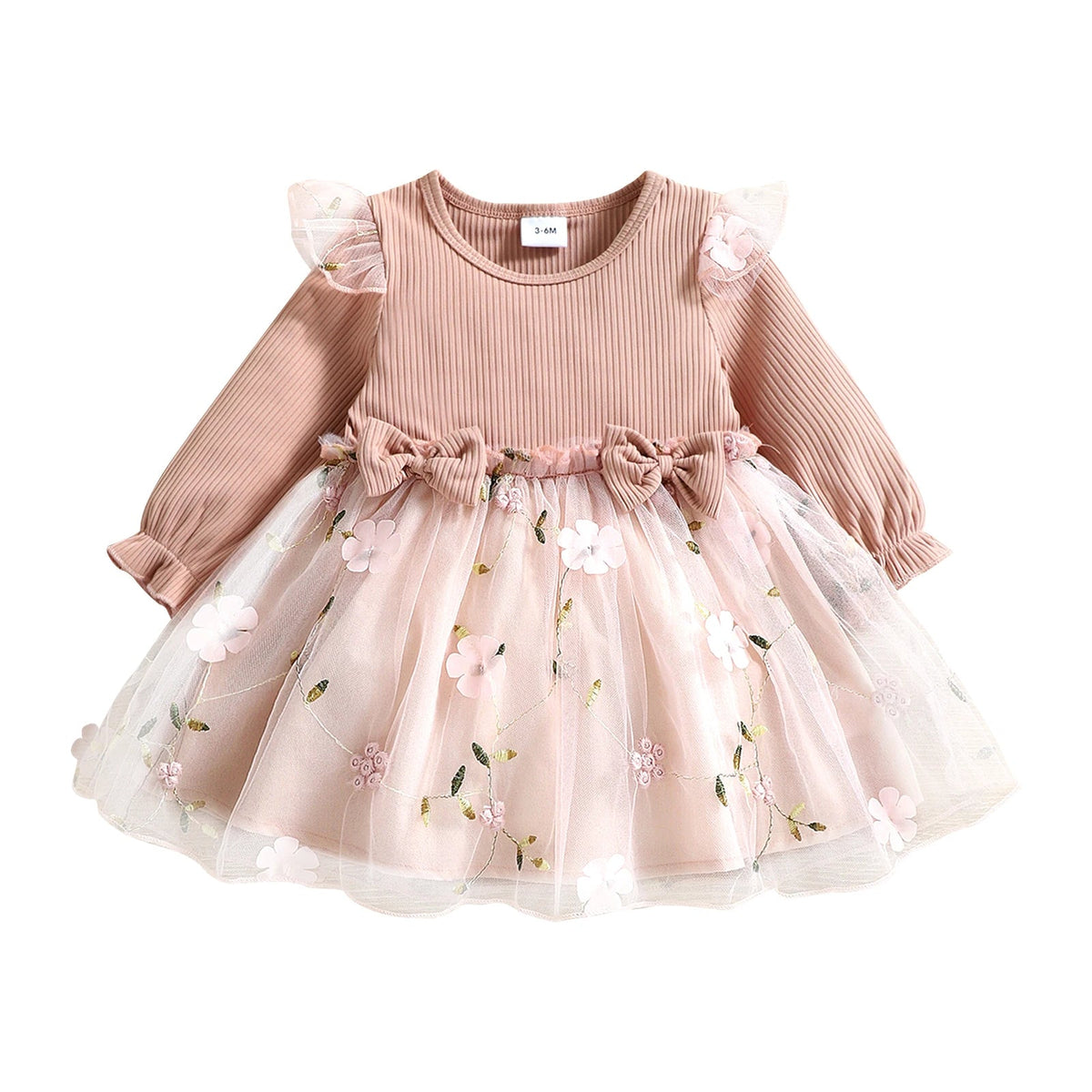 EstilinhoBaby Loja de roupas infantis para Criança e Bebê - Vestido Infantil Mini Florido - Rosa - 6 - 9 Meses - Vestido Infantil