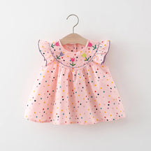 Estilinho Baby Loja de roupas infantis para Criança e Bebê - Vestido Infantil Primavera - Rosa - 9 - 12 Meses - Vestido Infantil