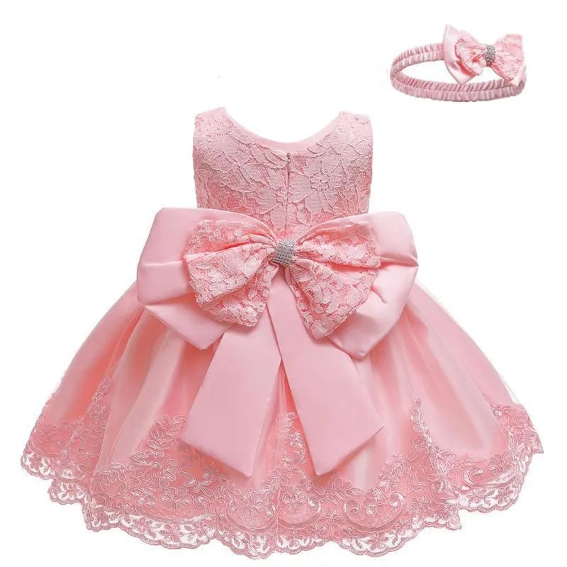 EstilinhoBaby Loja de roupas infantis para Criança e Bebê - Vestido Infantil Princesa Cute - Rosa - 9 Meses - Vestido Infantil