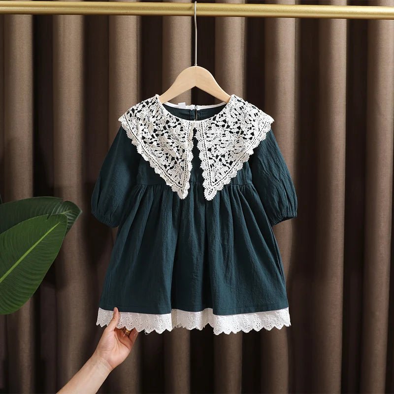 EstilinhoBaby Loja de roupas infantis para Criança e Bebê - Vestido Infantil Spring - Verde - 12 Meses - Vestido Infantil