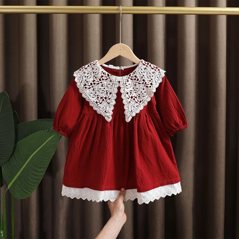 EstilinhoBaby Loja de roupas infantis para Criança e Bebê - Vestido Infantil Spring - Vermelho - 12 Meses - Vestido Infantil