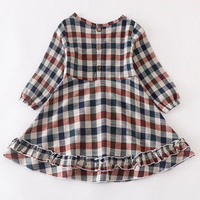 Estilinho Baby Loja de roupas infantis para Criança e Bebê - Vestido Xadrez Infantil Sorrisos e Tradição - Bege - 2 Anos - Vestido Infantil