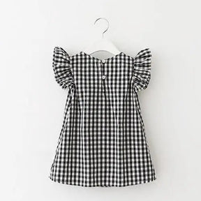 Estilinho Baby Loja de roupas infantis para Criança e Bebê - Vestido Xadrez Infantil Toque de Natureza - Bege - 3 Anos - Vestido Infantil